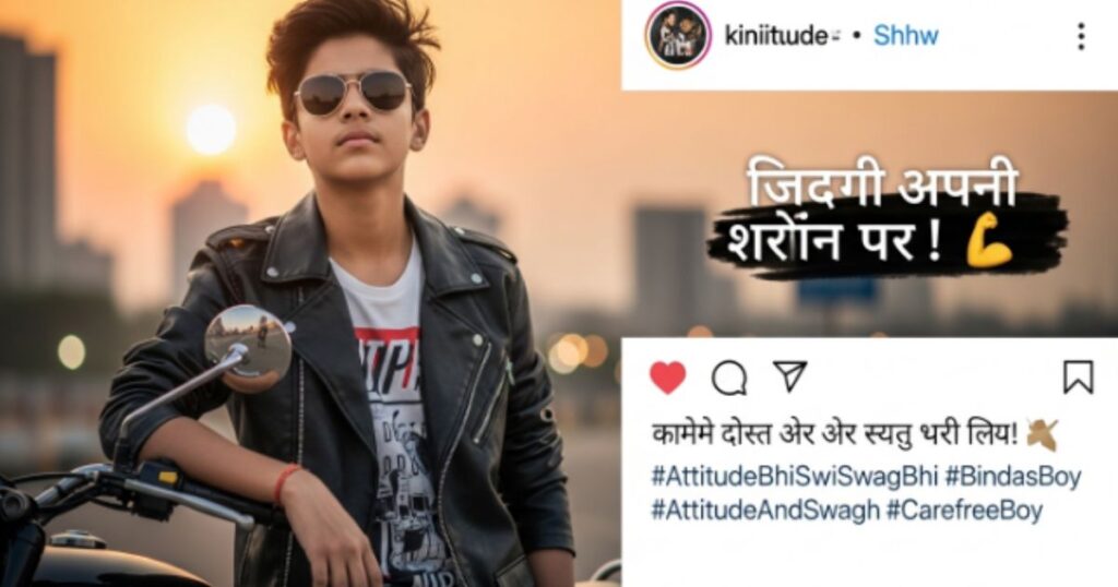 Attitude Instagram Captions For Boys in Hindi 😤