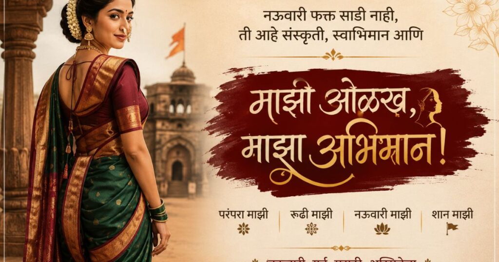 nauvari saree caption for instagram in marathi