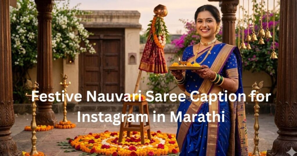 Festive Nauvari Saree Caption for Instagram in Marathi