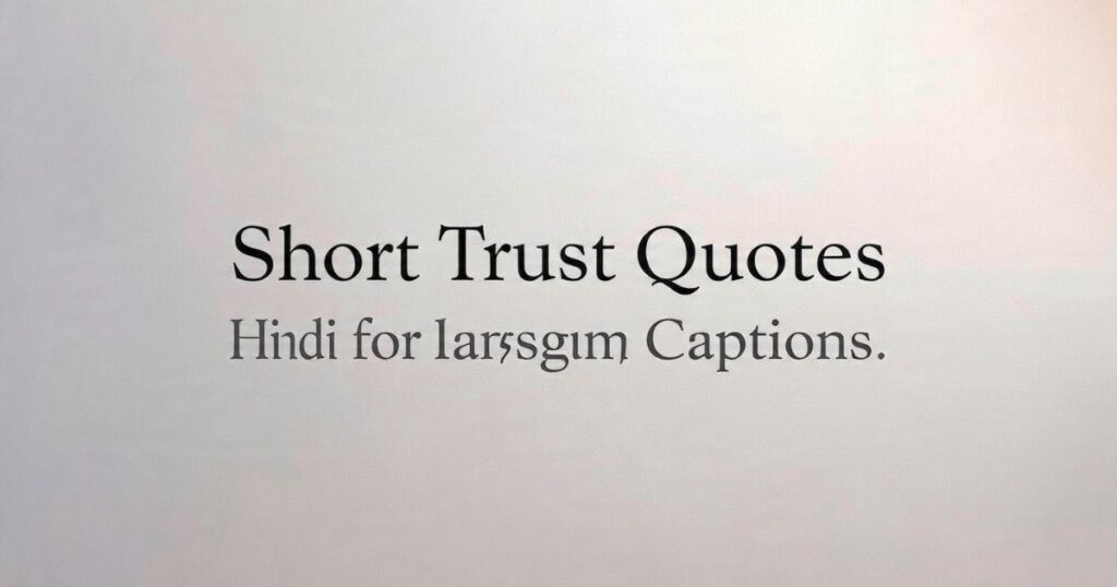 Short Trust Quotes in Hindi for Instagram Captions