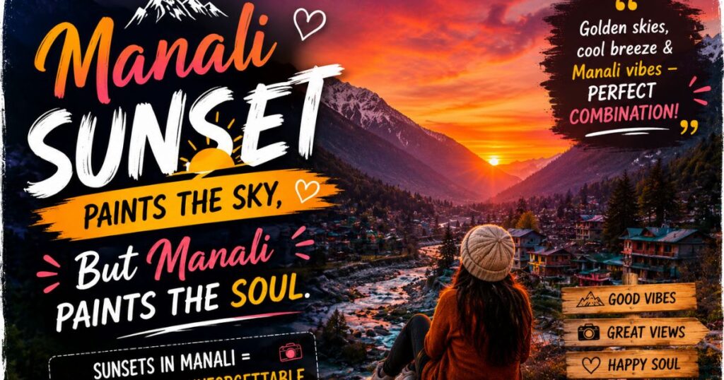 Manali Sunset Captions for Instagram