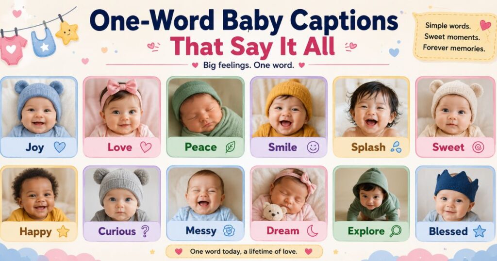 One-Word Baby Captions That Say It All