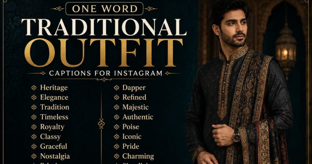One Word Traditional Outfit Captions for Instagram