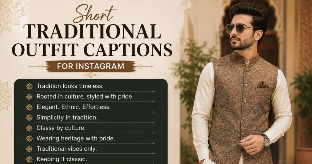 Short Traditional Outfit Captions for Instagram