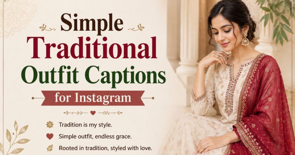 Simple Traditional Outfit Captions for Instagram