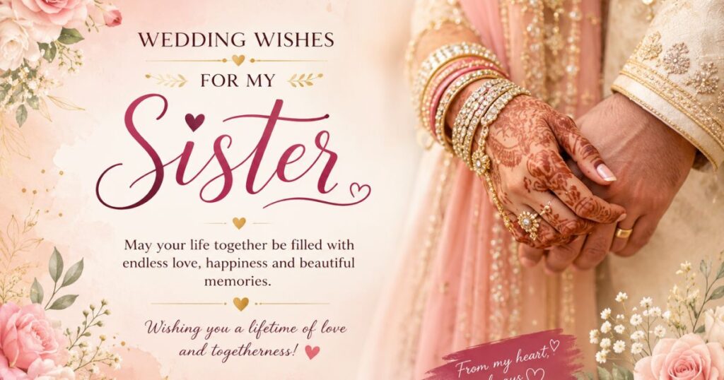 Wedding Wishes for Sister Wedding for Instagram