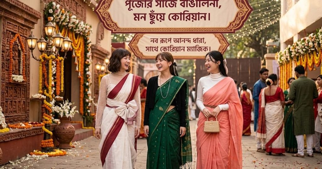 Bengali Puja Special Saree Captions