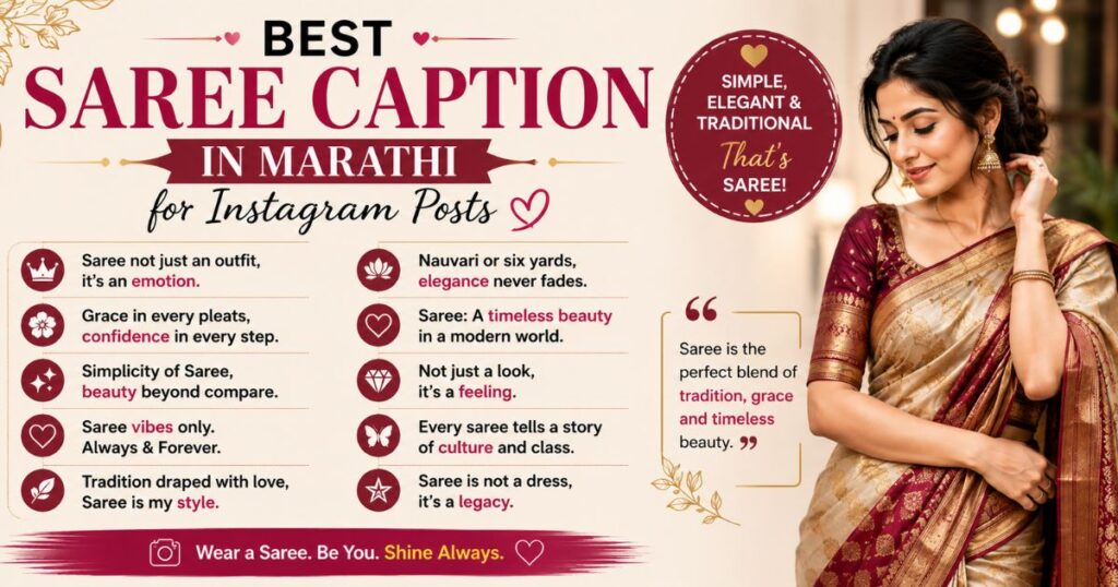 Best Saree Caption in Marathi for Instagram Posts in English