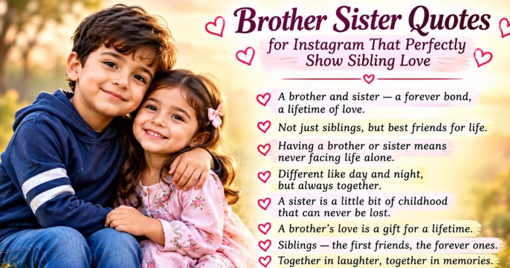 Brother Sister Quotes for Instagram That Perfectly Show Sibling Love