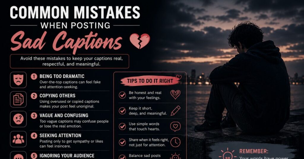Common Mistakes When Posting Sad Captions