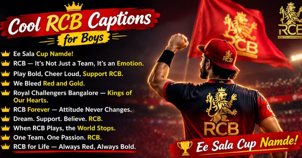 Cool RCB captions for boys