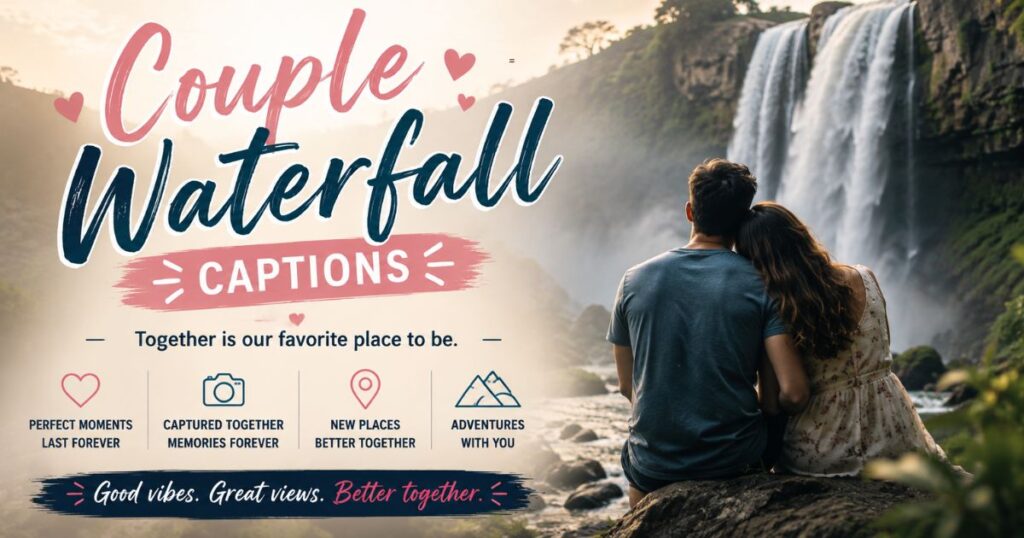 Couple Waterfall Captions