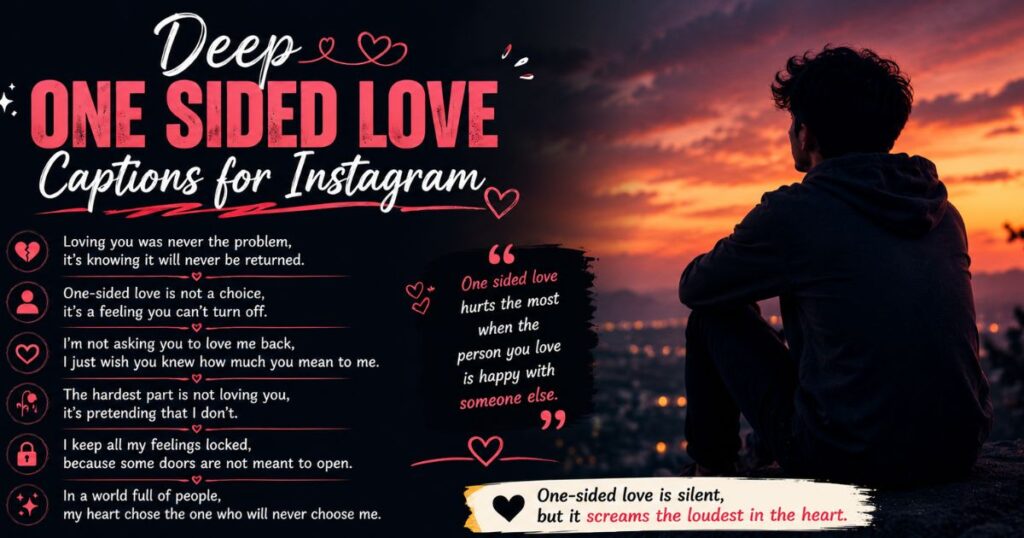 Deep One Sided Love Captions for Instagram