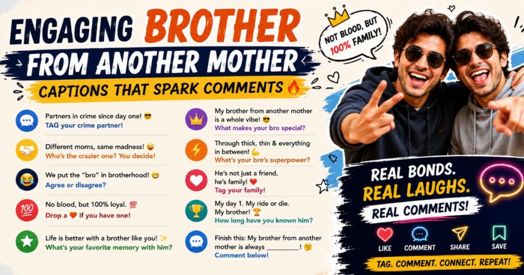 Engaging Brother From Another Mother Captions That Spark Comments