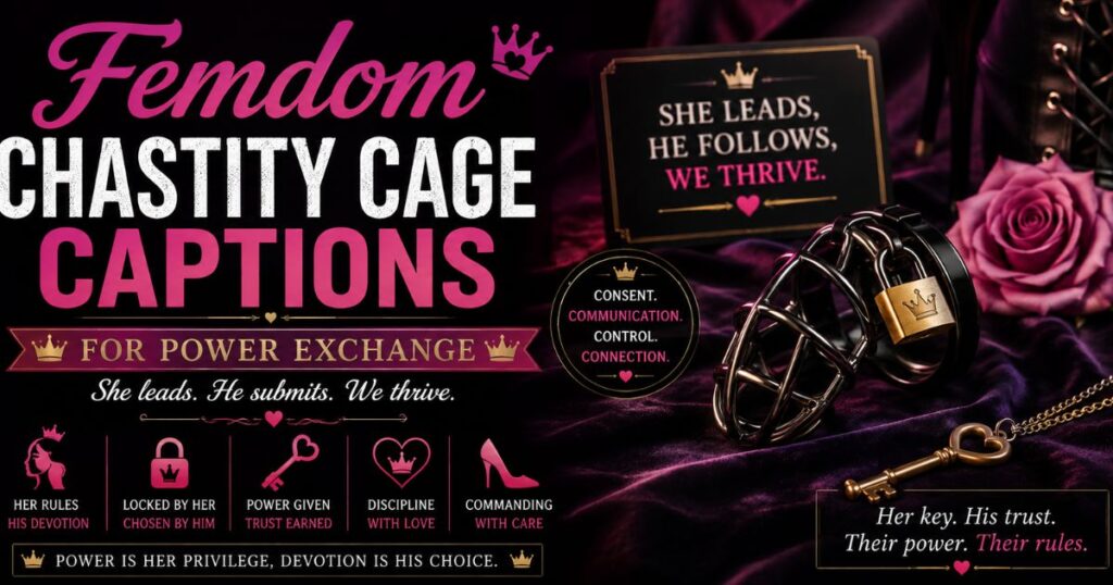 Femdom Chastity Cage Captions for Power Exchange