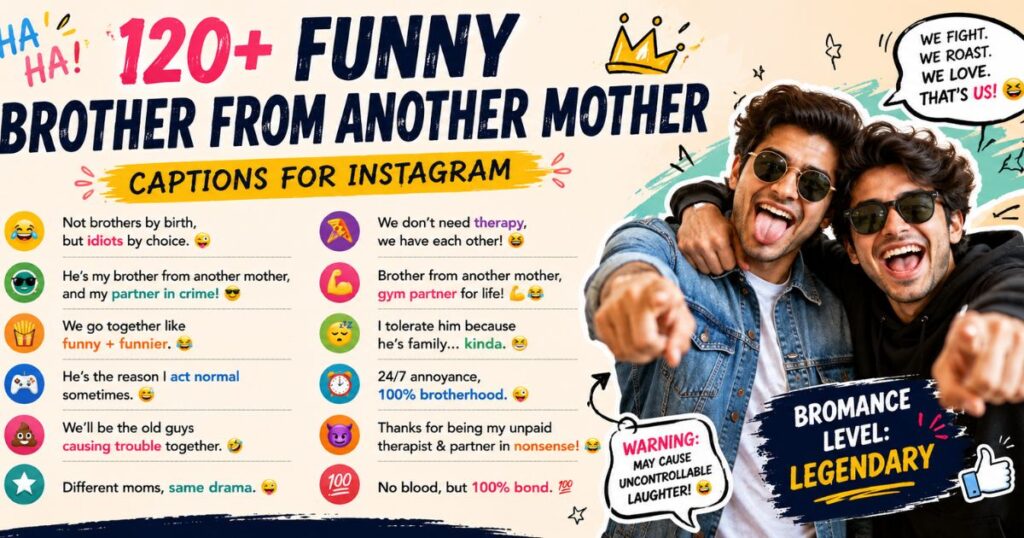 Funny Brother From Another Mother Captions for Instagram