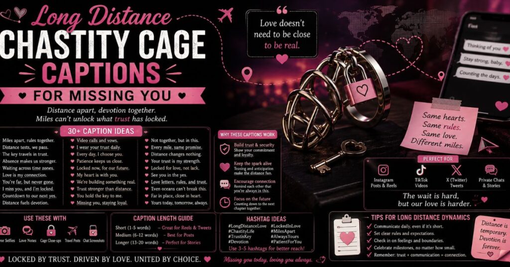Long Distance Chastity Cage Captions for Missing You
