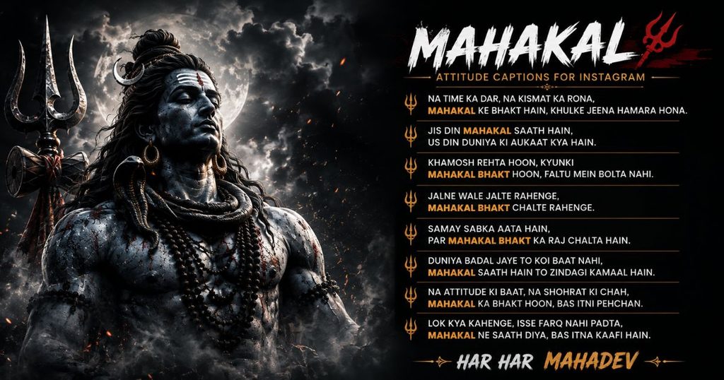 Mahakal Attitude Captions for Instagram