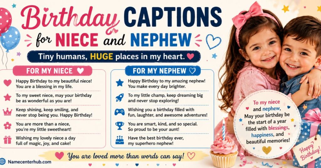 Birthday Captions for Niece and Nephew