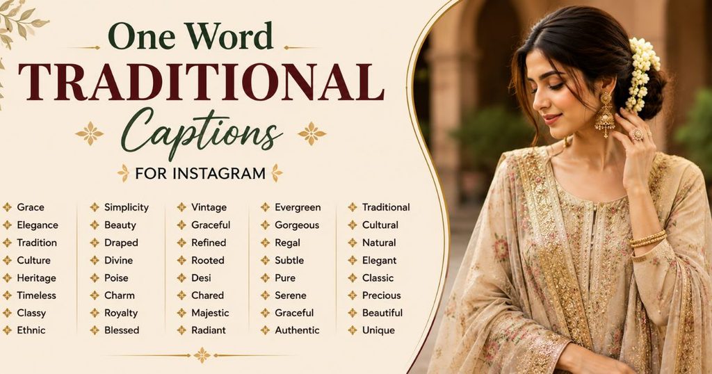 One Word Traditional Captions for Instagram