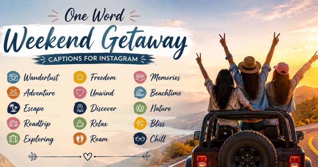 One Word Weekend Getaway Captions for Instagram