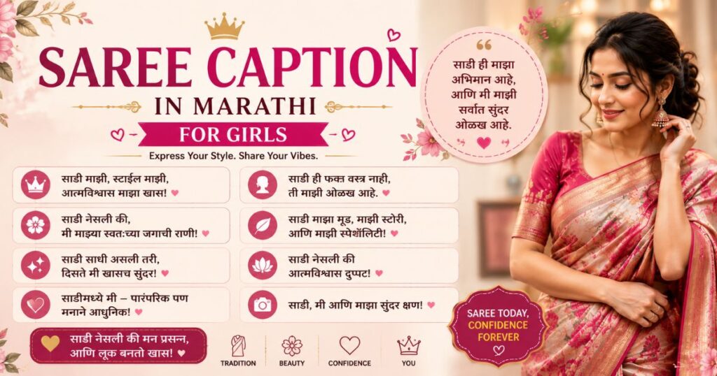 Saree Caption in Marathi for Girls