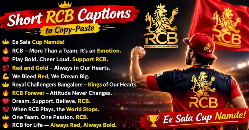 Short RCB captions to copy-paste