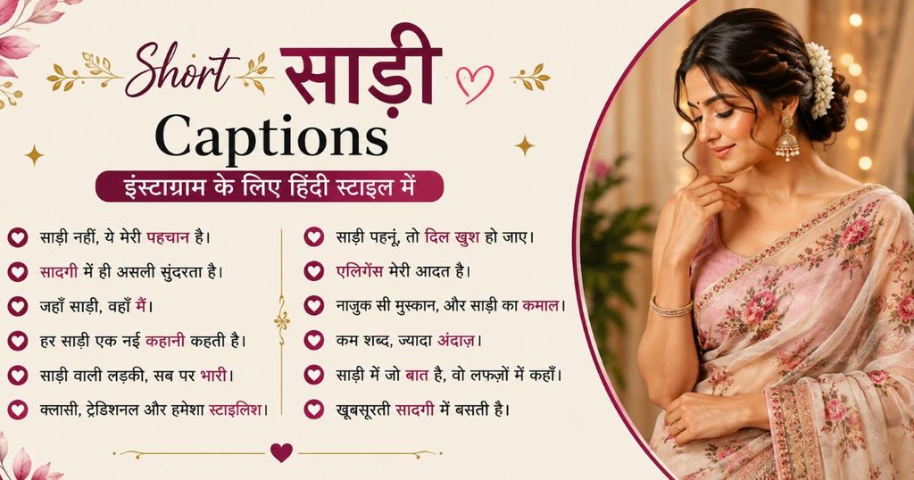 Short Saree Captions for Instagram in Hindi Style