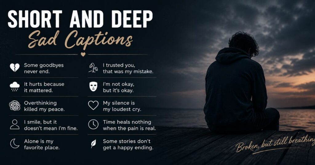 Short and Deep Sad Captions in English