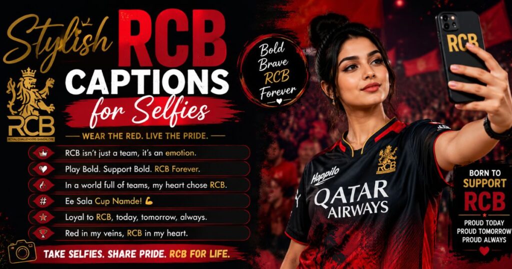 Stylish RCB captions for selfies