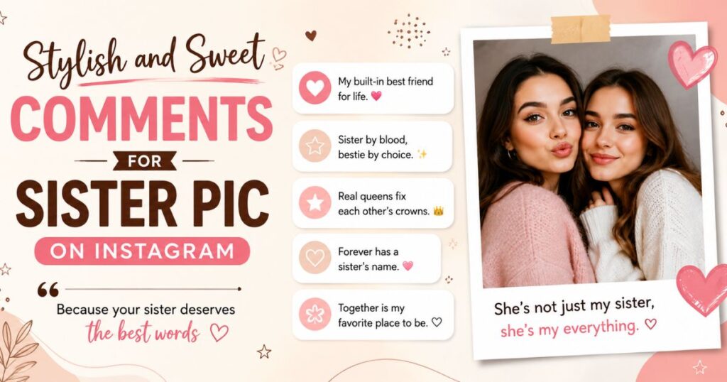 Stylish and Sweet Comments for Sister Pic on Instagram