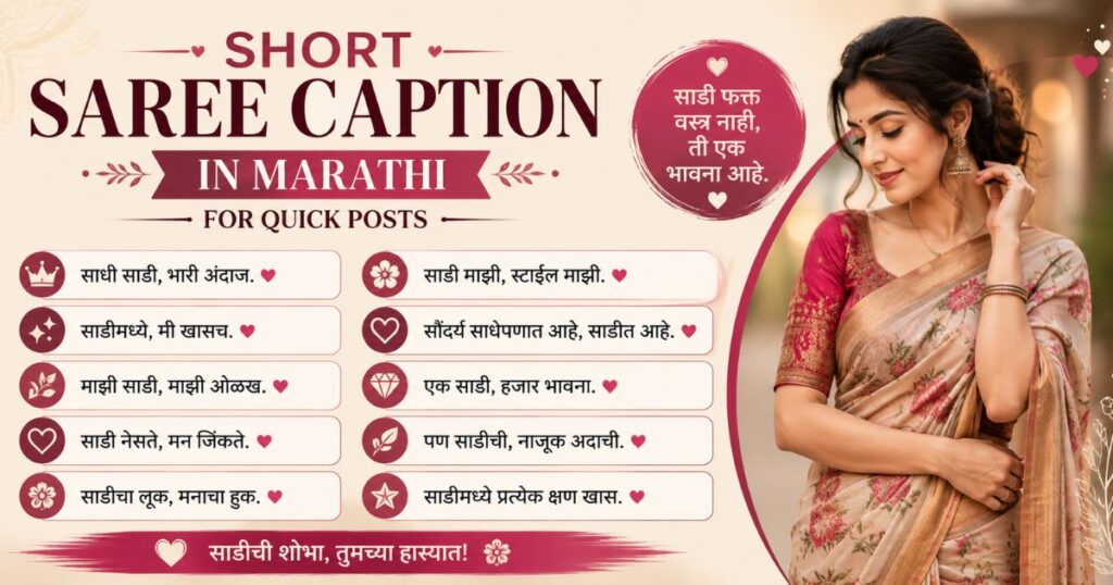 short saree caption in marathi for instagram