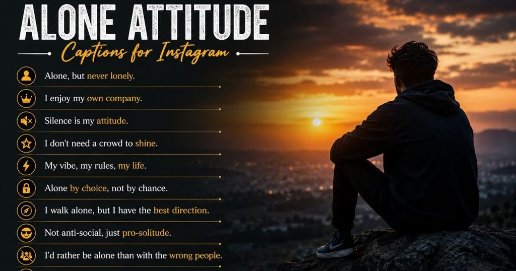 Alone Attitude Captions for Instagram