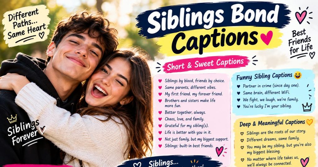 Siblings Bond Captions For Instagram ❤️