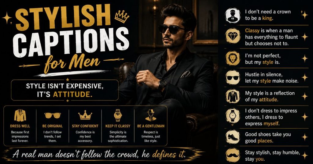 Stylish Captions for Men 👔✨