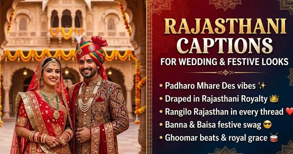 Rajasthani Captions for Wedding and Festive Looks